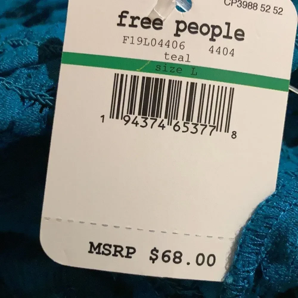 Free People Adella Teal Woman’s Cami - Picture 8 of 9